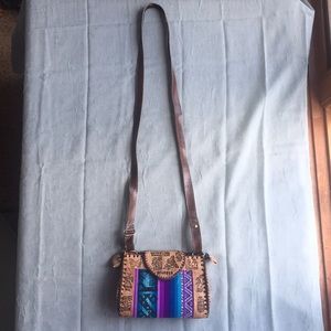 Small Ecuadorian Embroidered Leather Bag